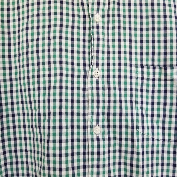 J. Crew Mens XL Green White Blue Regular Slim Fit Casual Shirt Check Button Down - Picture 3 of 11